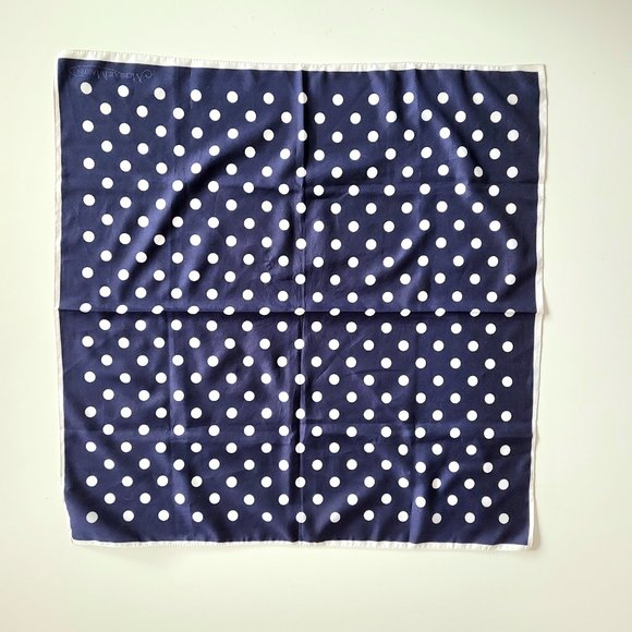 Monique Martin blue and white polka dot scarf. - Picture 8 of 8